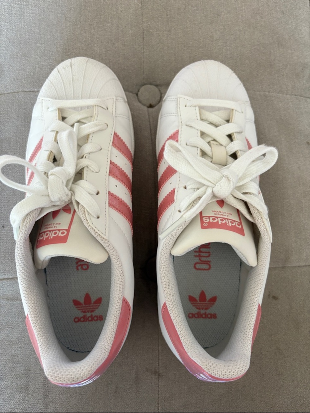 Adidas pink superstar sneakers